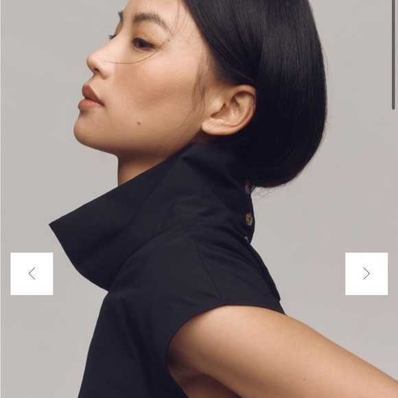 Maeve Mock-Neck Asymmetrical Muscle Top, Black, Size XXS, NWT - Picture 4 of 16